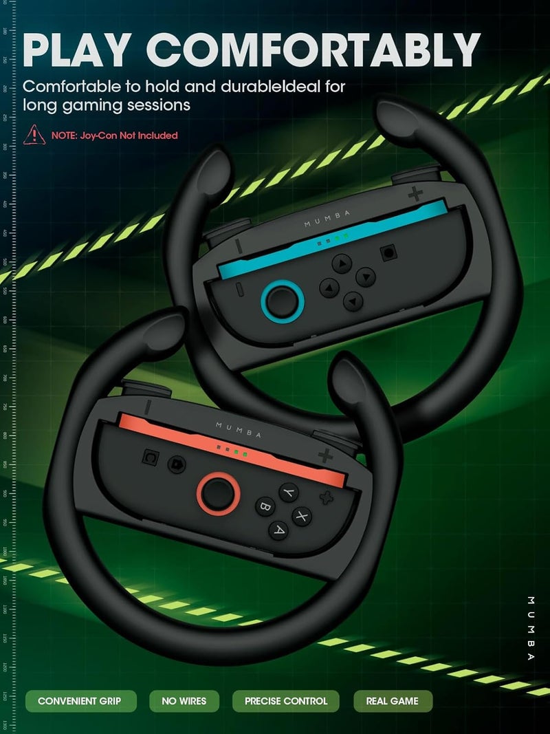 Mumba Switch Steering Wheel for Nintendo Switch 2, Mario Kart Racing Wheel for 2 Joy Cons Controllers, Switch 2 Accessories 2025 (2 Pack Steering Wheel) - Image 5